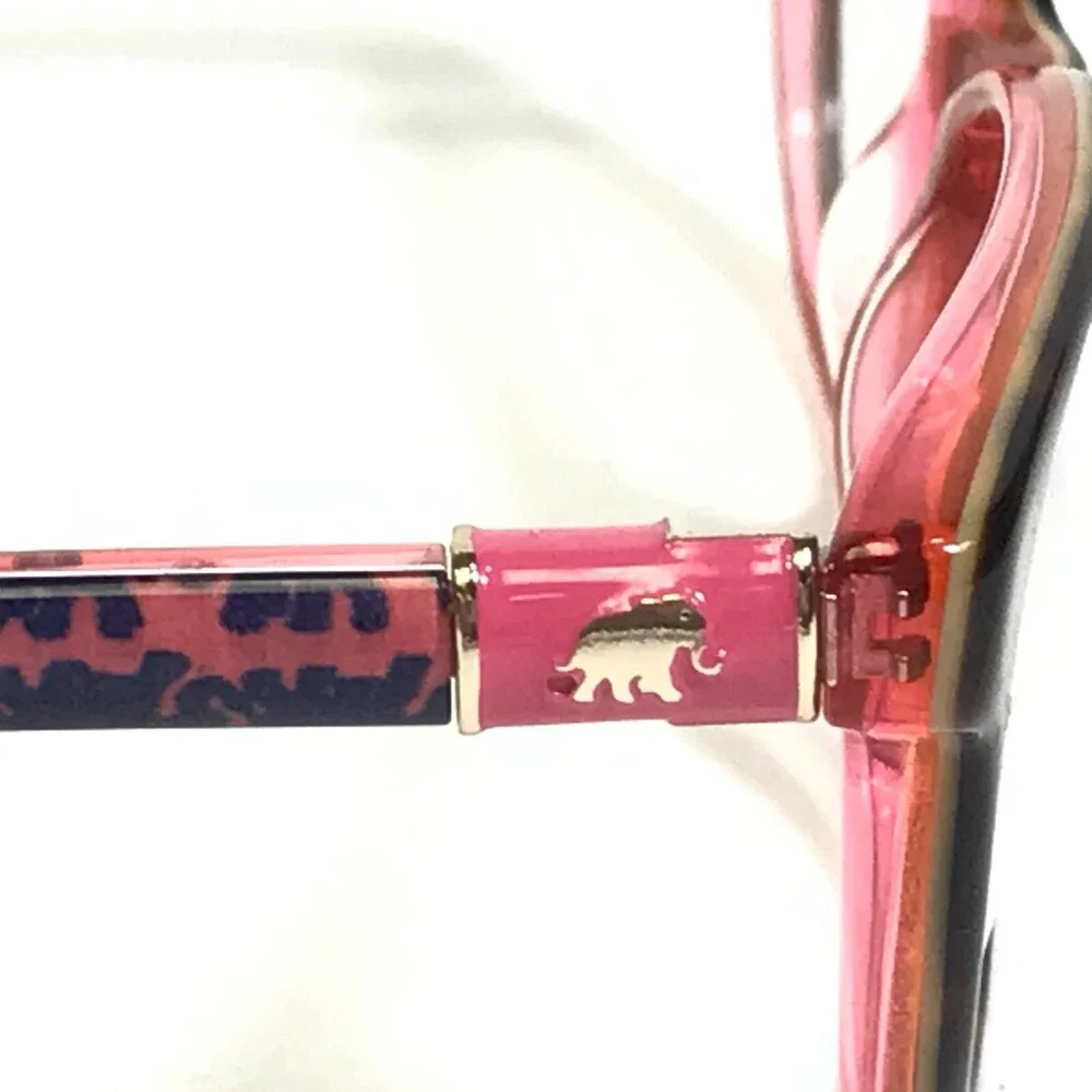 Lilly Pulitzer Eyeglasses Frames Ella TO Brown Pink Cat Eye Full Rim 48-15-130